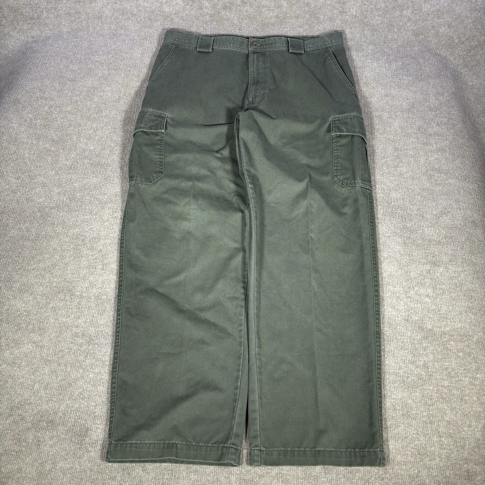 Vintage Dockers Cargo Pants Mens 37x31 Green Utility Khakis Loose Fit Baggy 90s